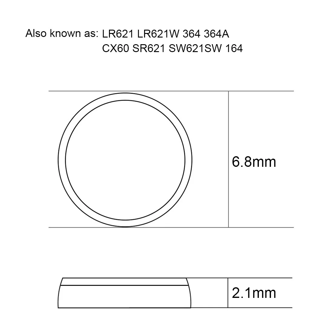 Аккумулятор AG1 кнопочный 10 шт. 364A CX60 LR621W SR60 SR60L Щелочная монетная батарейки для