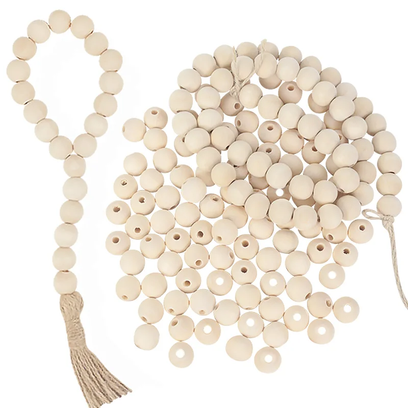

10-300pcs 6-25mm Natural Wood Round Bead DIY Handmade Craft Home Decoration Loose Beads Jewelry Making Bracelet Accessories