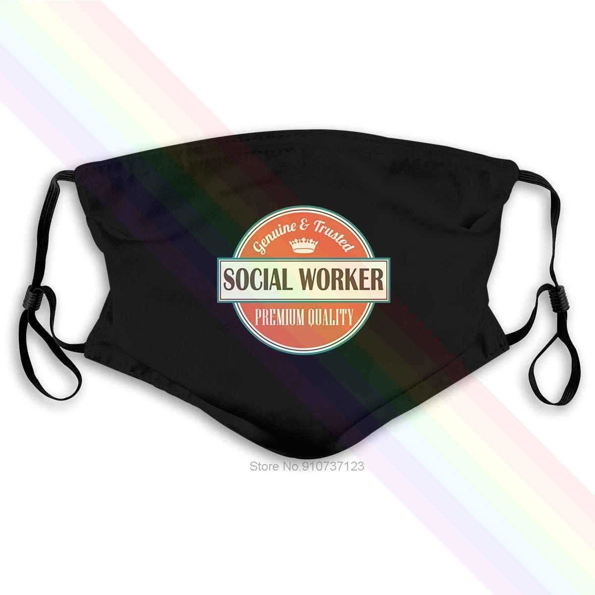 Винтажная моющаяся многоразовая маска для работы с логотипом Social Worker 2 фильтрами