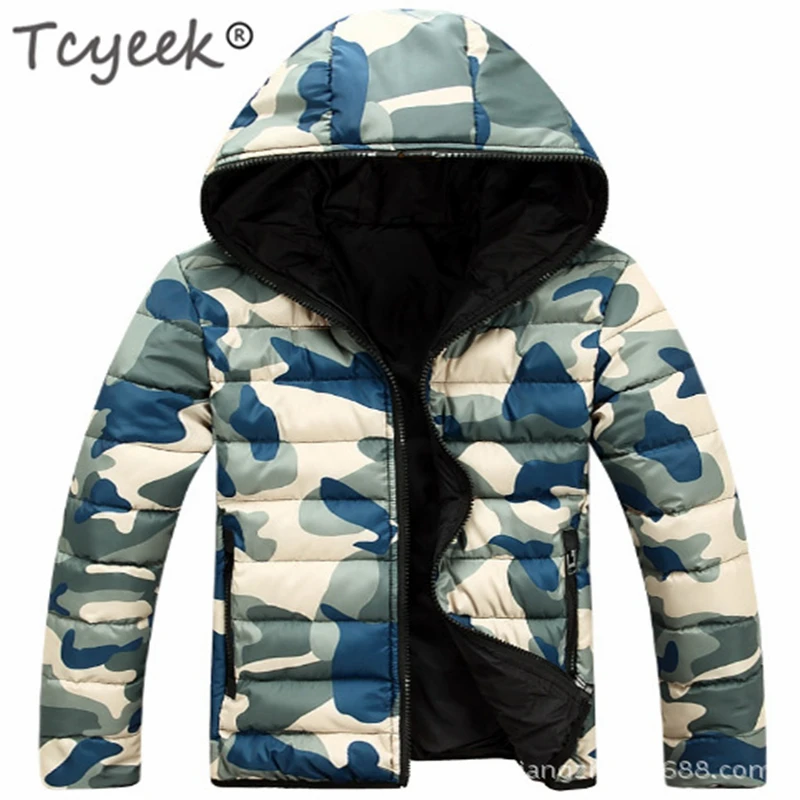 

Зимняя куртка Tcyeek, мужская одежда 2020, модное камуфляжное пальто, толстая теплая хлопковая парка, мужская повседневная Уличная одежда, топ ...