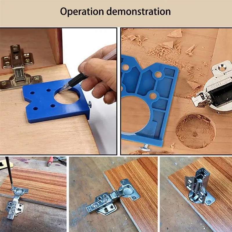 

35mm Hinge Drilling Jig Door Cabinets Hinge Hole Drilling Concealed Locator Woodworking Hole Opener Drill Tool For Carpentry