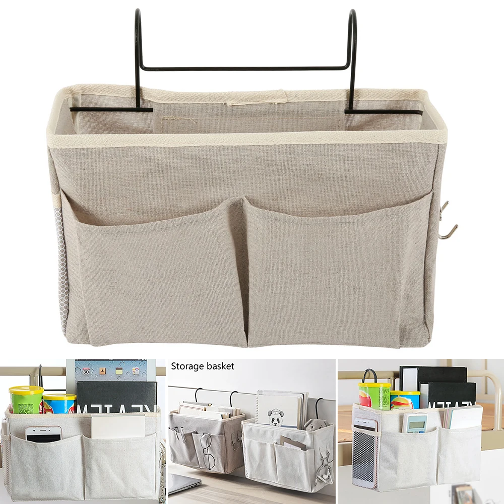 Bedside Storage Hanging Basket Bag Dormitory Garbage with Hook Wardrobe Items Fixed | Дом и сад