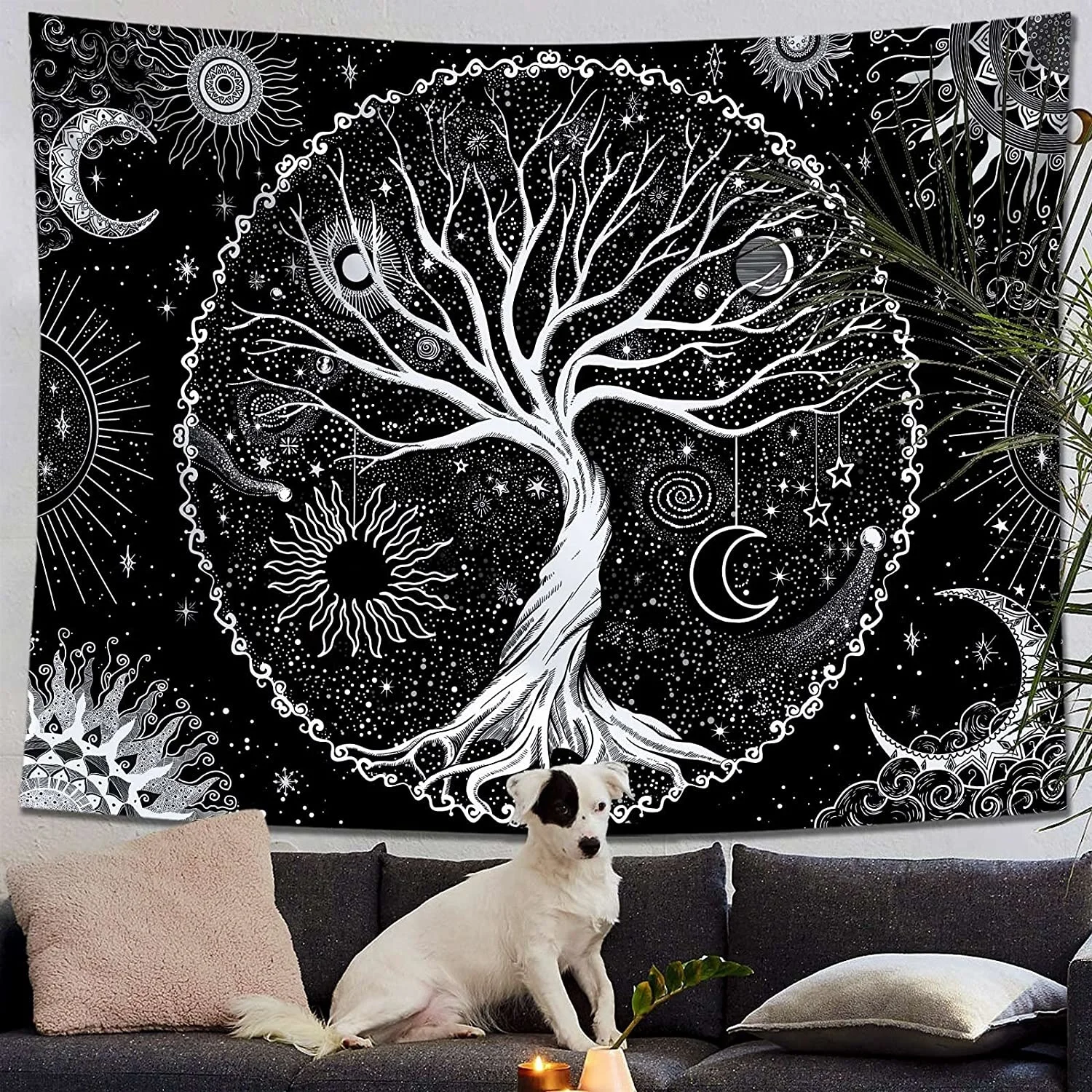 

Tree Of Life Tapestry Black White Starry Wall Decor Aesthetic Wall Hanging Home Decor For Bedroom Living Room Decor Tapiz Pared