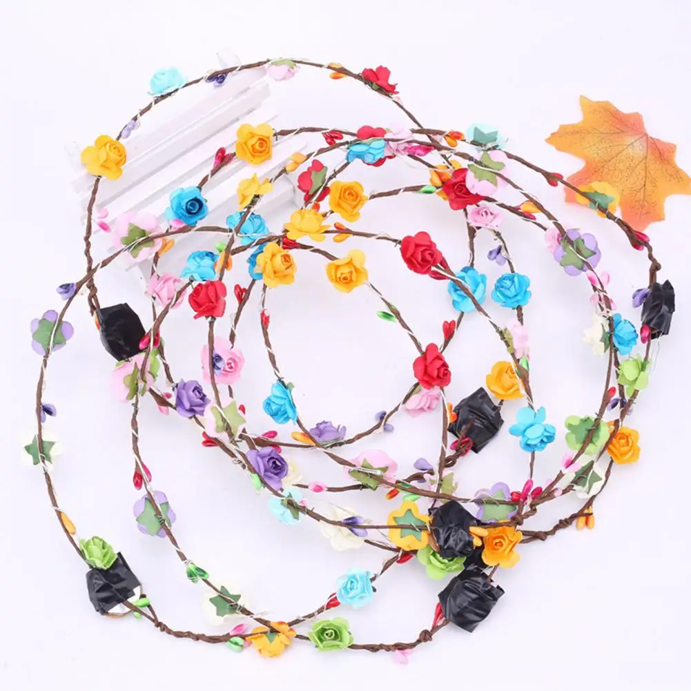 LED Glowing Women Girls Flower Headband Hairwear Head Wreath Crown Tiara Headwear Festival Photo Shoot Concert Party Supplies | Игрушки и