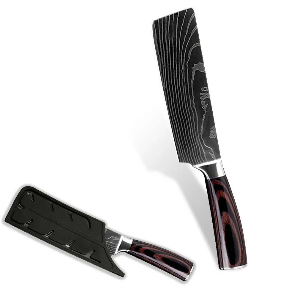 CAMIFE Nakiri кухонный нож японский мясник для овощей 7 дюймов немецкая нержавеющая