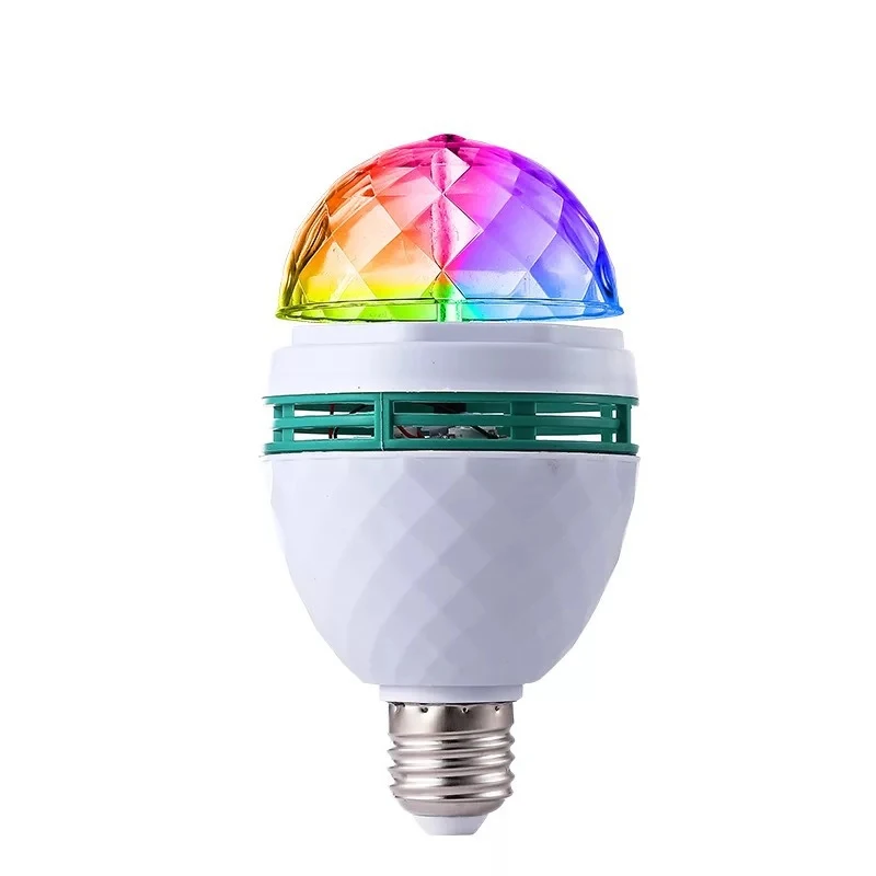 

2021 Portable Multi LED Bulb Mini Laser Projector E27 3w Auto-rotating RGB LED Bulb Stage Light Disco Party Dance DJ KTV Light