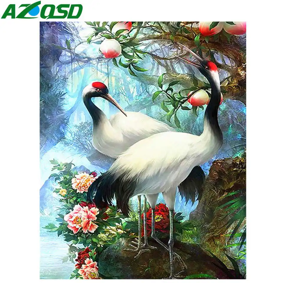 Алмазная вышивка крестиком AZQSD картины с Журавлями стразы полноразмерная
