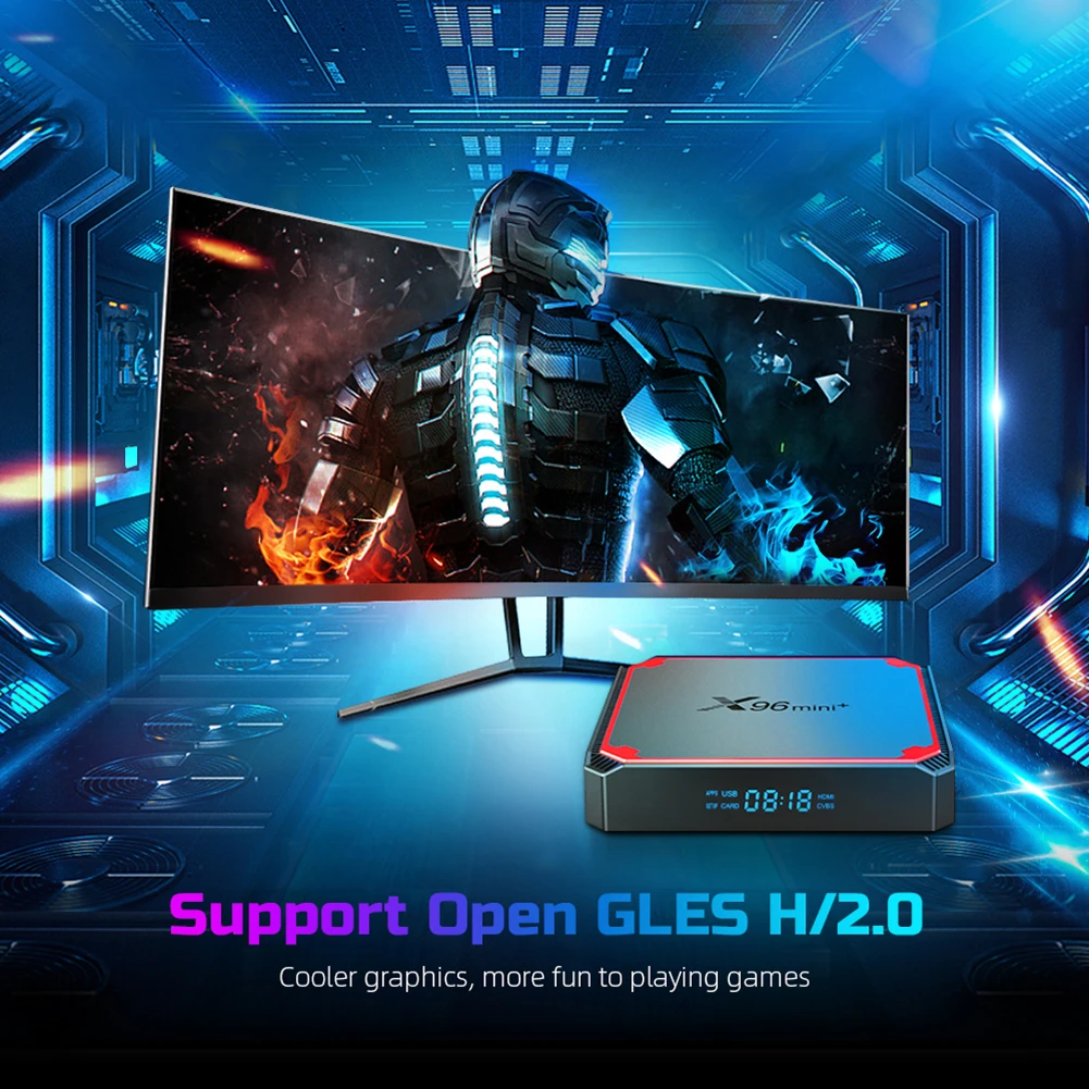 

X96mini+ STB S905W4 Android 9.0 Quad Core 2GB 16GB WiFi 4K Smart TV Set Top Box 2.4GHz/5.8GHz Dual Band WiFi for TV