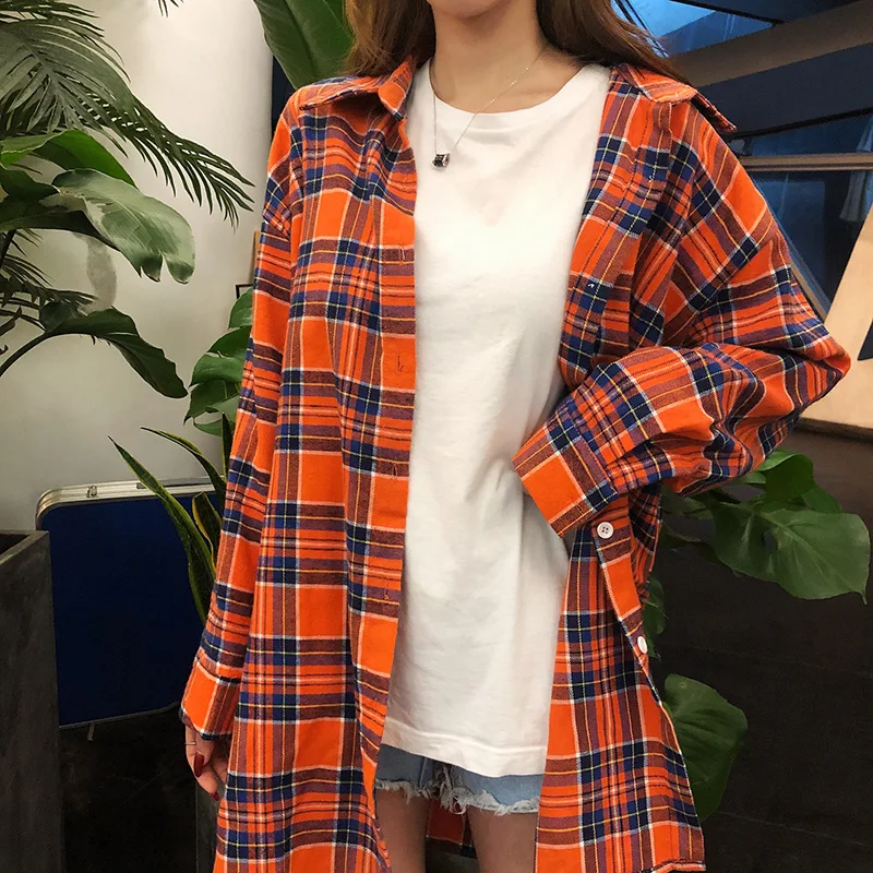 Женские рубашки в клетку простые элегантные женские топы и блузки большого