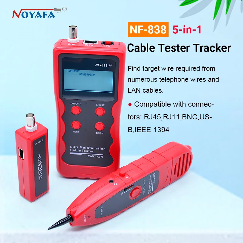 Устройство для обнаружения телефонных проводов RJ45 BNC USB 1394 RJ11|network cable finder|line findercable