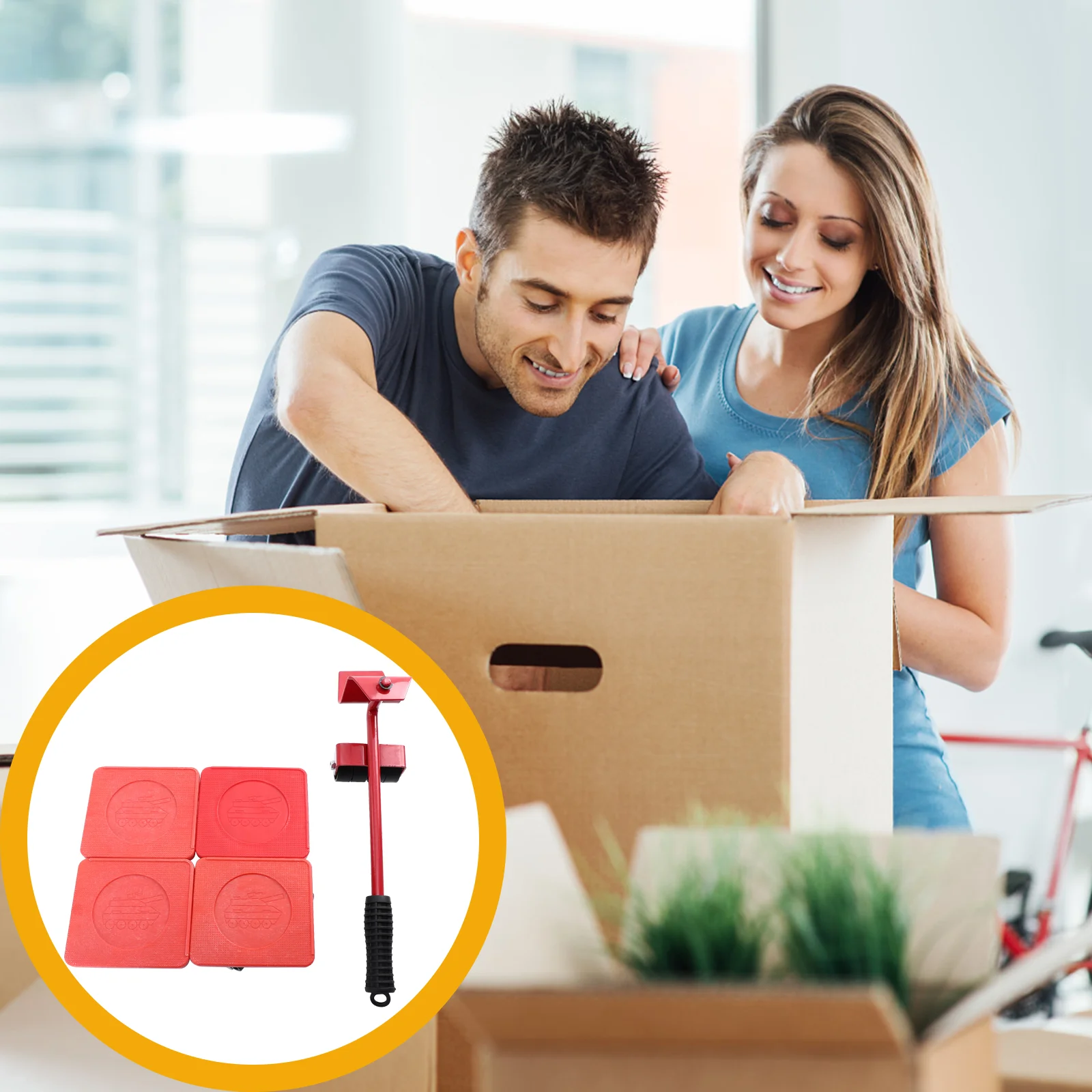 

1 Set Practical Moving Pulleys Durable Household Shifter Furniture Moving Tools