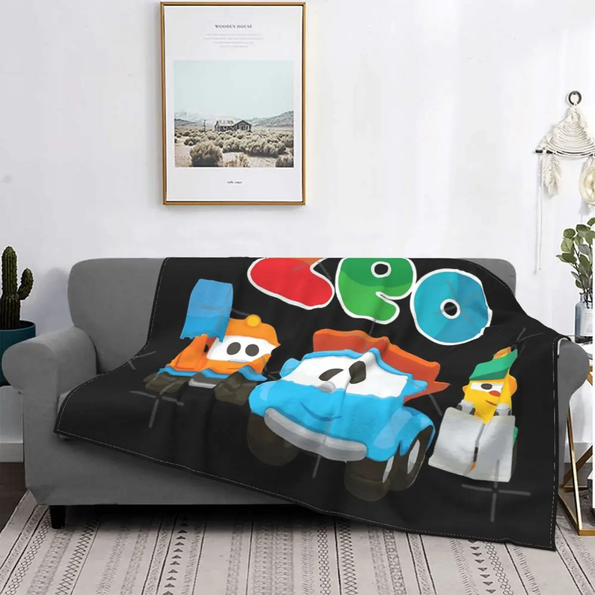 

Leo The Truck-Manta de muselina a quadros para cama, colcha para sofa, pickick