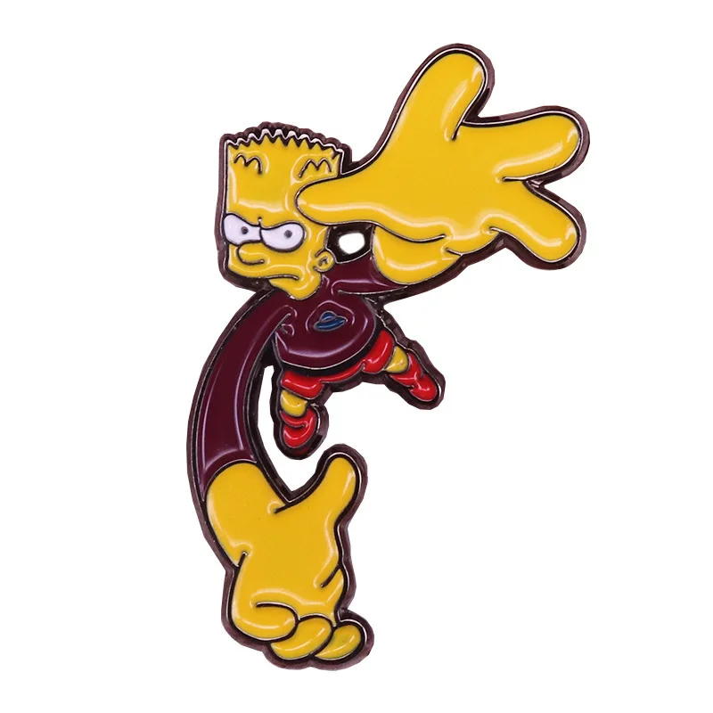 

Funny Anime Enamel Pins Cute Simpsons Bart Comedy Brooches Fashion Metal Pin Badges Backpack Accessories Jewelry