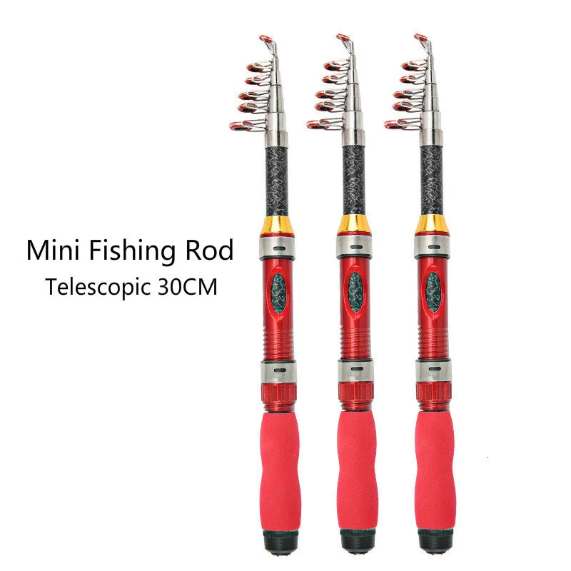 Mini Fishing Rod Spinning Olta Peche En Mer Easy To Carry Telescopic Pesca Mar Travel Varas De Spin | Спорт и развлечения