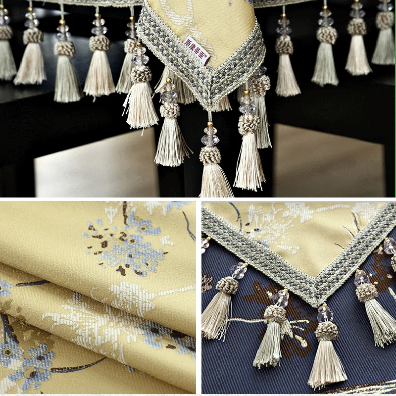 

Birds Printed Dining Table Cover Square Yellow with Tassel Chinese Tea Table Cover Party Kitchen 160x160cm Blue Dense Soft Decor