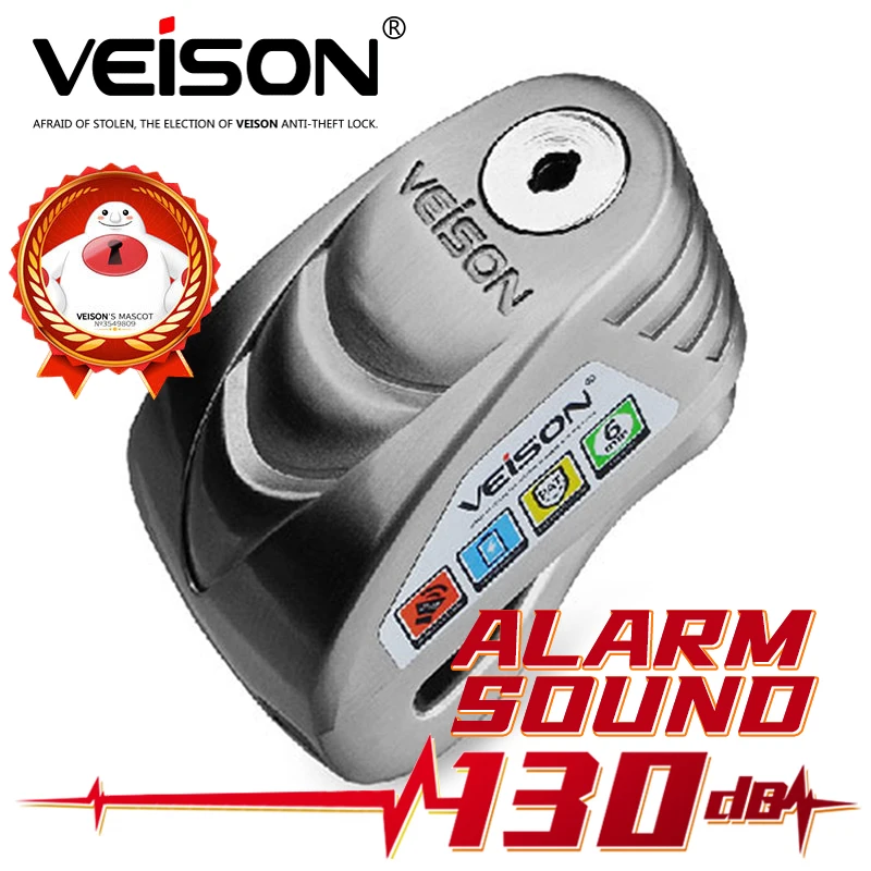 

Сигнализация для мотоцикла VEISON, водонепроницаемая сигнализация для велосипеда, четыре замка, для скутера, дисков, велосипеда, Противоугонн...
