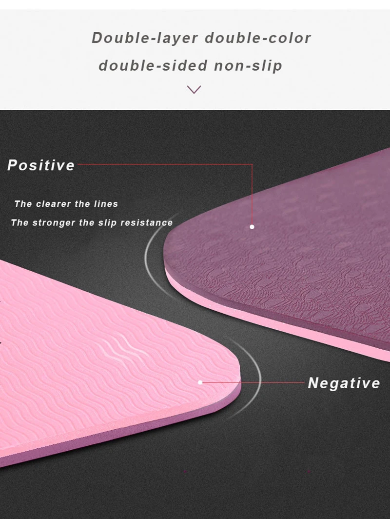 Натуральный Коврик для йоги из ТПЭ с ремешком двухслойный Спортивный фитнеса