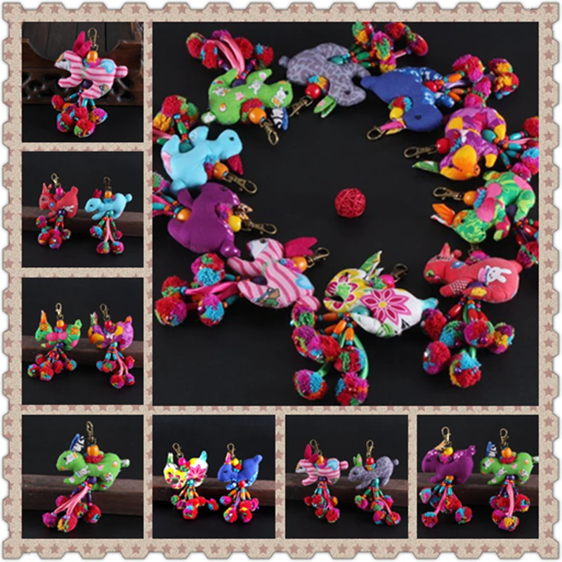 10 шт./лот этнический брелок с кроликом Рождественский подарок для автомобиля