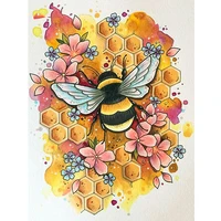 cross lang animals bee picking nectar painting by numbers acrylic drawing on canvas coloring by numbers home decoration gift