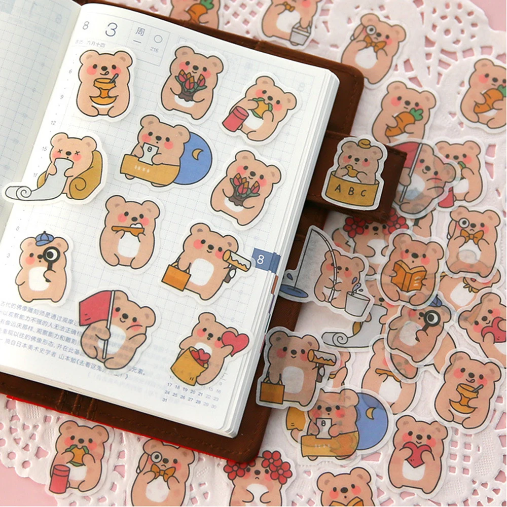 40 шт./компл. Kawaii маленькие животные бумажные стикеры мультяшный стиль