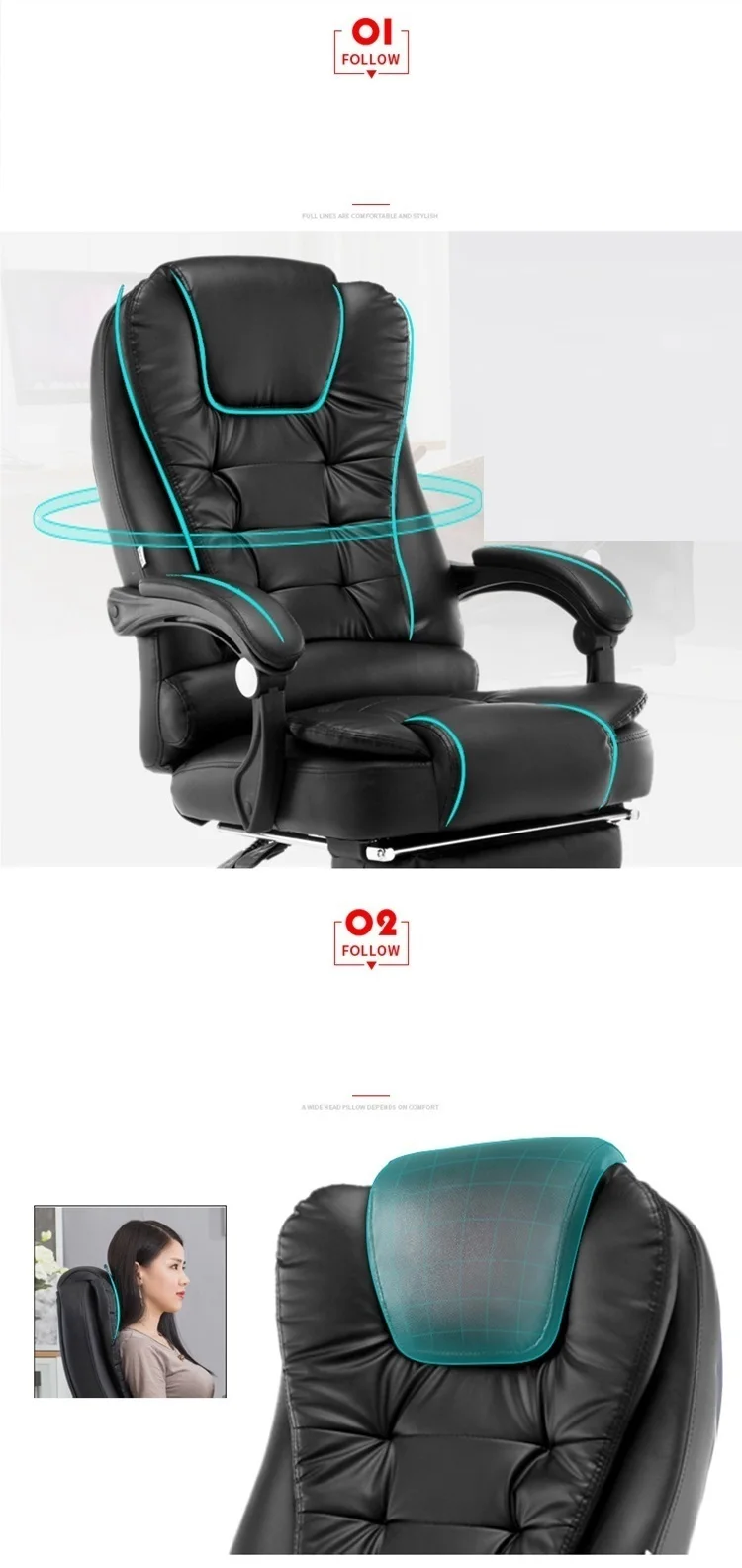 Sedia Ufficio Oficina Bureau Meuble Stoelen Gamer Cadir Fauteuil кресло из кожи Silla Gaming Cadeira массажное кресло для офиса