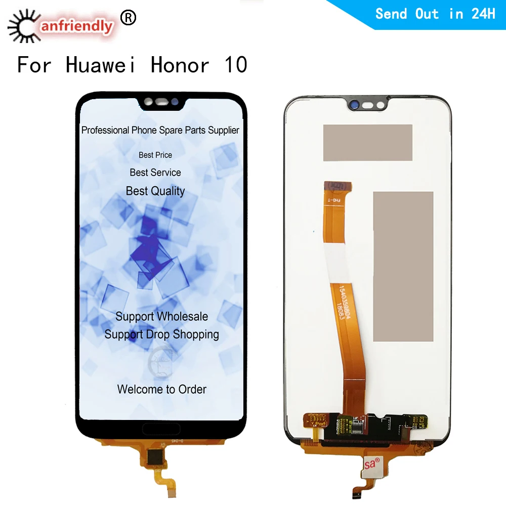 Pantalla LCD t&aacute;ctil para m&oacute;vil, montaje de digitalizador de reparaci&oacute;n para Huawei Honor 10 2018, Honor 10, COL-AL00, AL10, L29, TL00, TL10-0