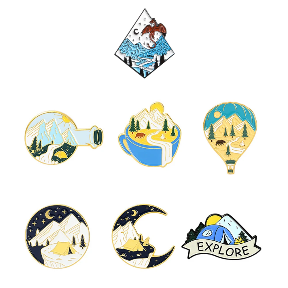 

1PCS Moonlight Alloy Shoe Charms Custom Explore Outdoors Mountain shoe decoration for croc jibz kidsfavor cute X-mas