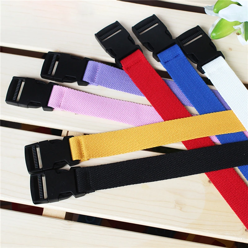 

Casual Canvas Men Women Belts 120cm Solid Color Black Plastic Tactical Socket Long Waist Strap Punk Jeans Trouser Waistband