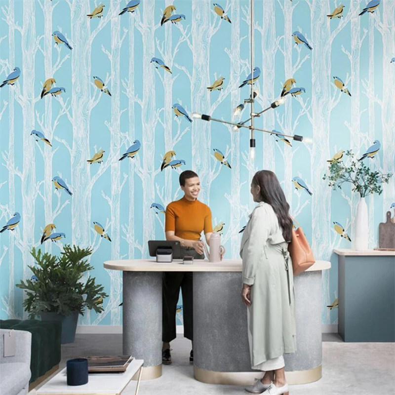 Обои в скандинавском стиле с цветами и птицами современные минималистичные не