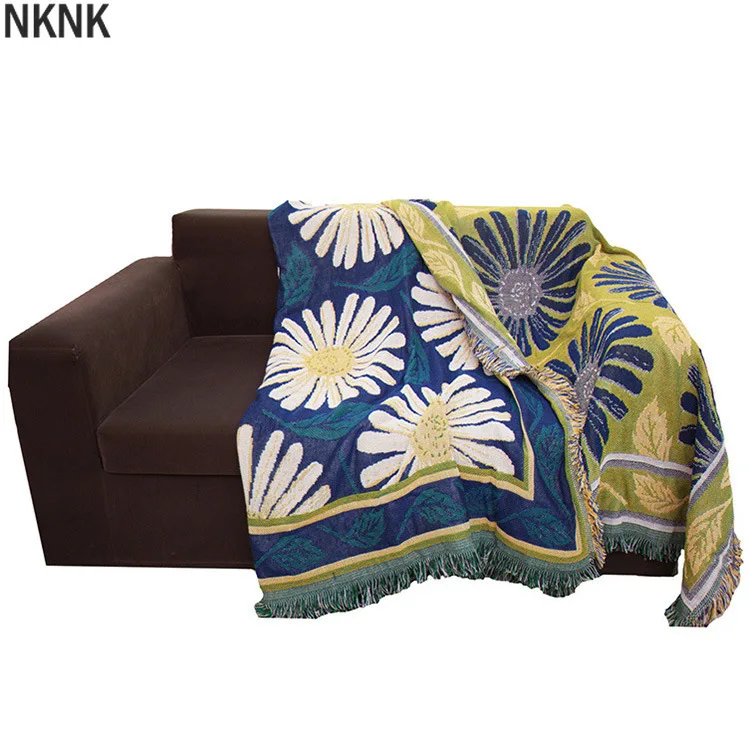 

Daisy Flower shape Blanket rural American sand hair towel covers for Couch Sofa Decorative Slipcover High Quality Blanket