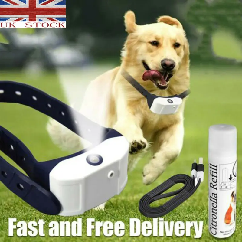 Перезаряжаемый собачий ошейник цитронеллы для дрессировки собак спрей против