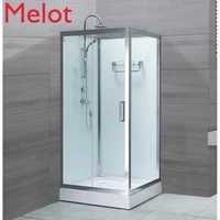 high end luxury square four side glass whole shower room with base faucet shower tempered sliding door simple household hotel