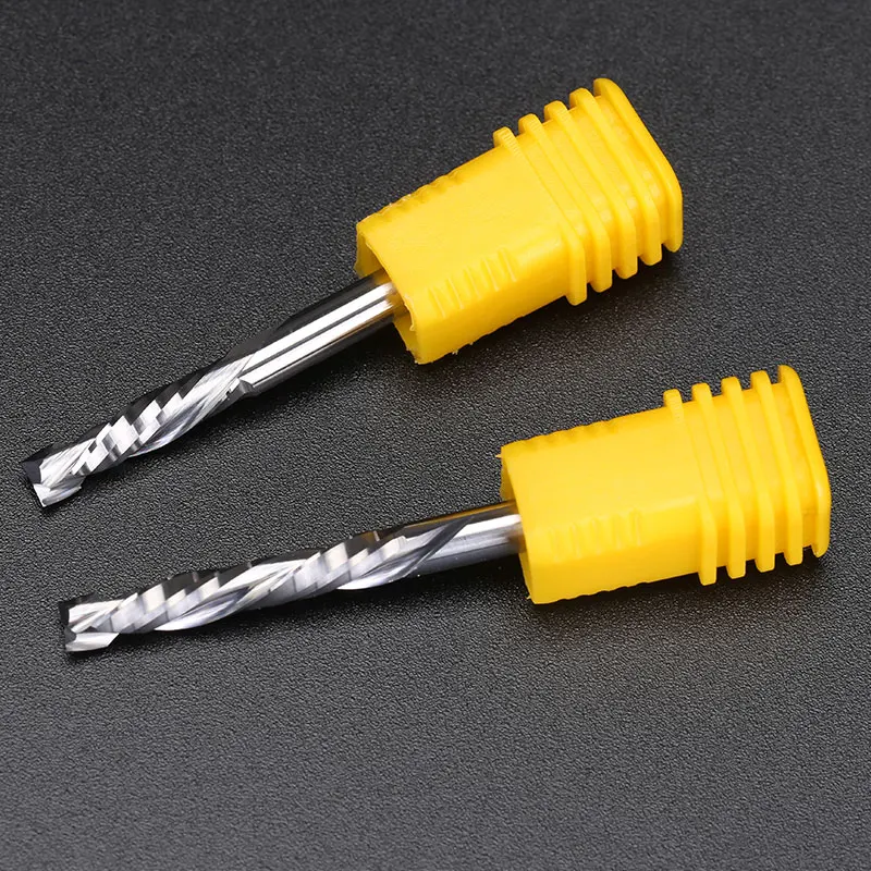 

10PCS UP &DOWN Cut 3.175mm 1/8 Two Flutes Spiral Carbide Mill Tool Cutters cnc Router bit, Compression Wood End Mill Cutter Bits