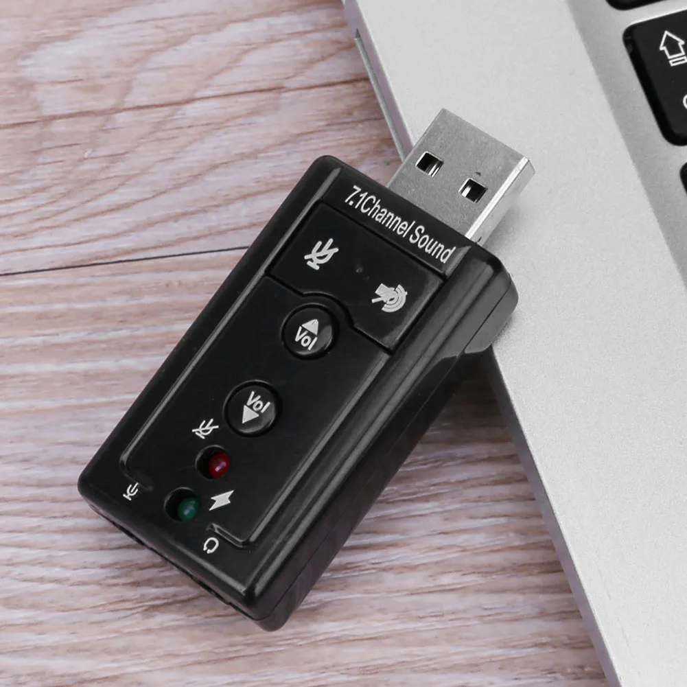 7 1 внешний ПК Звуковая карта с интерфейсом USB 3 5 мм AUX Наушники микрофонный аудио