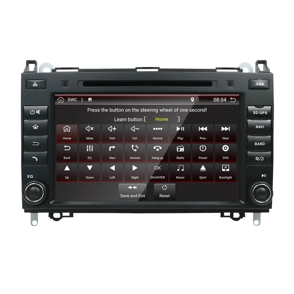 2 Din 8&quot Android 10.0 Car Multimedia For Benz B200 PX6 Radio 4+64GB Audio Stereo 8 Core 1024*600 with Button | Автомобили и