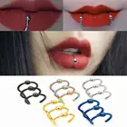 Кольцо из нержавеющей стали кольца в виде губ для имитации пирсинга, Женское кольцо для носа, носовой перегородки, клипса для имитации пирсинга, обруч