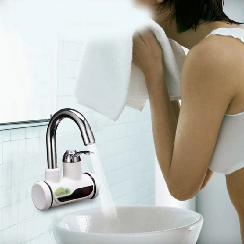 

Kitchen Instant Heating Type Convenient Tankless Electric Water Heater Faucet Tap With Led Digital Display Kitchen Supplies