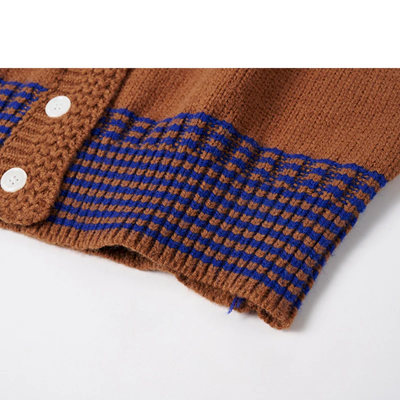 Женский кардиган вязаный корейский модный шерстяной свитер в полоску для женщин