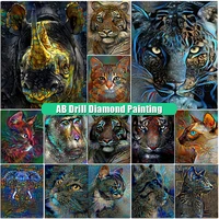 5d ab drill diamond painting tiger cat diy mosaic aniamls diamont embroidery elephant orangutan cross stitch handmade home decor