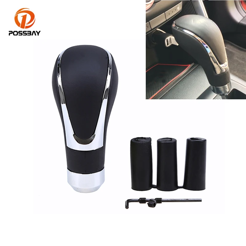 Posbay кожа алюминиевый сплав ручная ручка переключения передач для Mazda/VW Golf Honda Toyota
