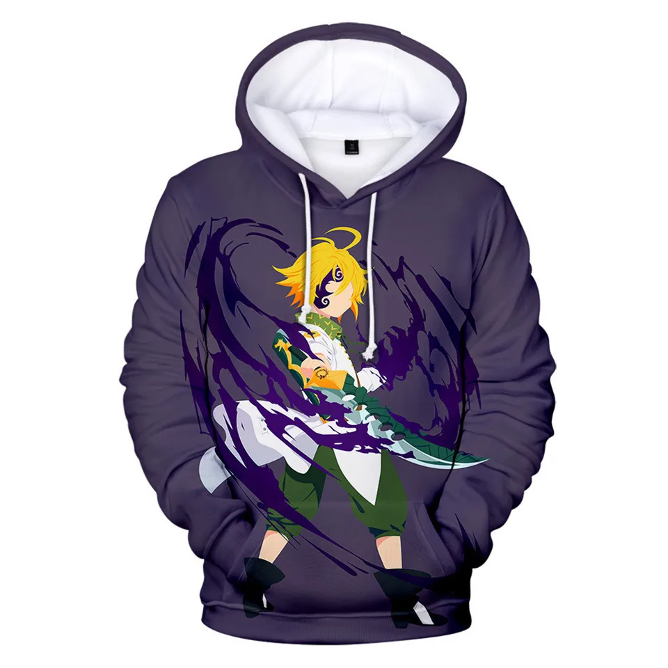 The Seven Deadly Men Women men 3D Print Meliodas Sin of Anger Harajuku Streetwear с длинным рукавом толстовки Sins |
