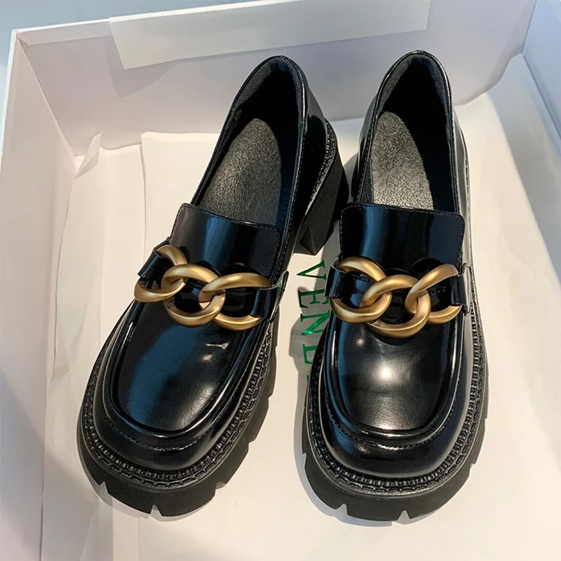 

Women Leather Shoes British Style 2021 Spring Oxford Shoes Comfortable Casual Shoes Flats Women Platform Oxford Shoes