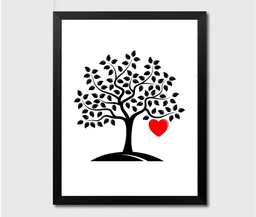 Современный Простой Любовь Дерево абстрактные Стиль спрей Краски ing Wall Art Картина