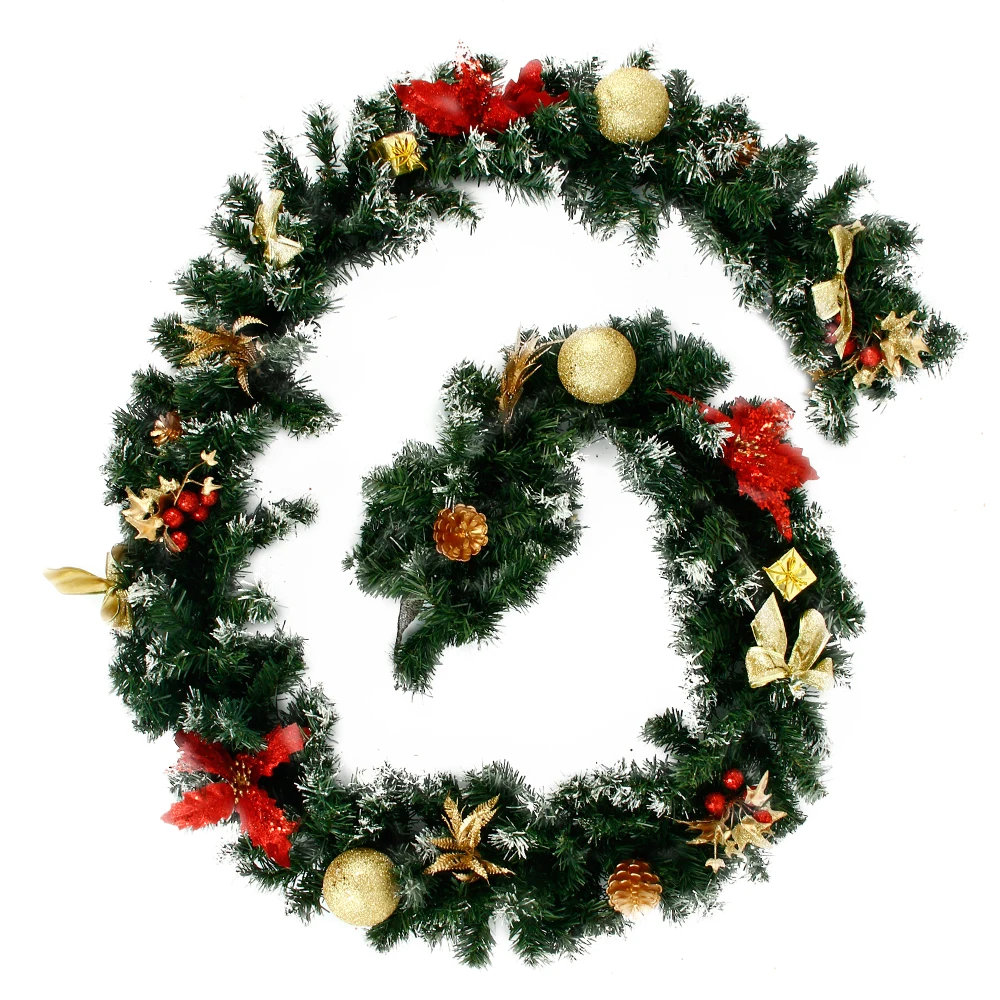 2 7 м Рождественская гирлянда зеленого ротанга рождественские украшения для дома