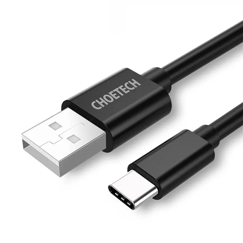 Black CHOETECH usb type-C кабель USB C(USB-A папа-тип-c папа) кабель для передачи данных для samsung Galaxy S8 для Nexus 5X6 P кабели для зарядки - Цвет: Black