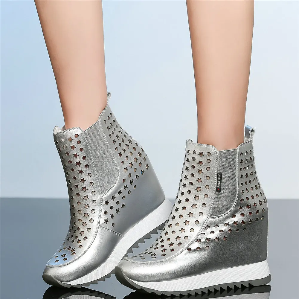 Туфли-лодочки женские из натуральной кожи босоножки-гладиаторы на танкетке