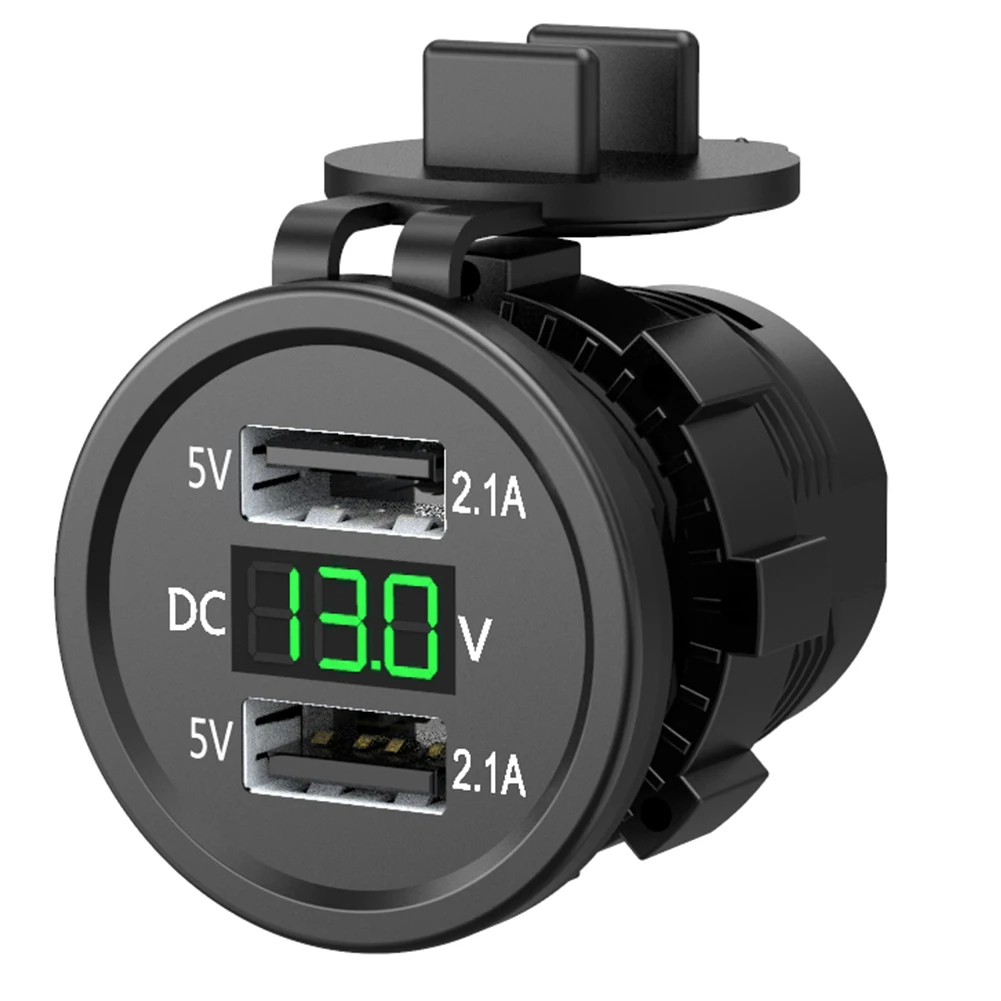 Новое водонепроницаемое автомобильное зарядное устройство с цифровым дисплеем