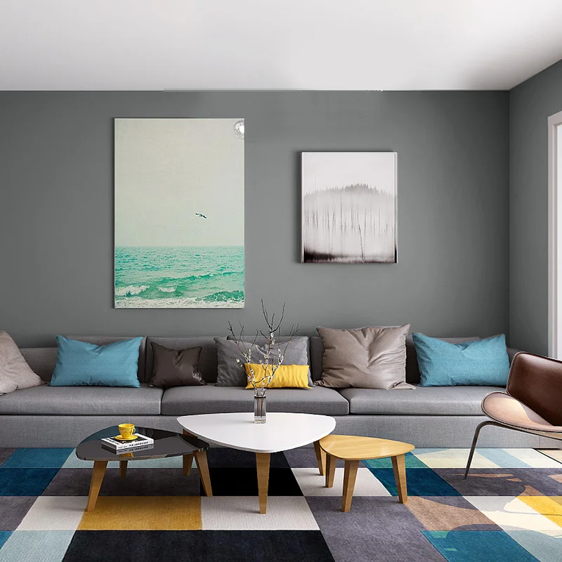 

[Waterproof and antifouling] Fashion Gray industrial wind living room wallpaper Nordic style bedroom non-woven wallpaper