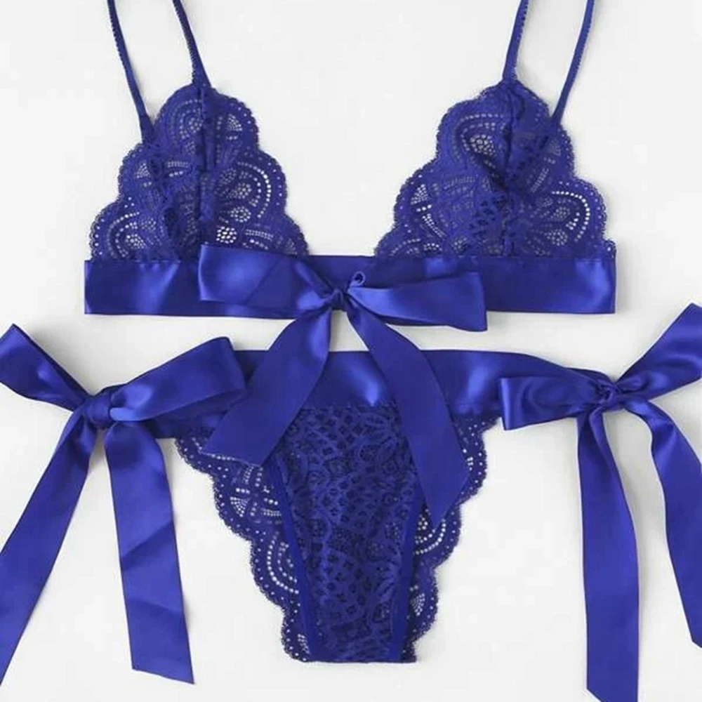 Комплект сексуального нижнего белья из 2 предметов кружевное белье ажурный