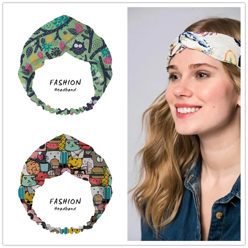 

2021 New Design Fashion Women Summer Style Headbands Bohemian Girl Cross Turban Bandage Bandanas Hairbands Hair Accessories